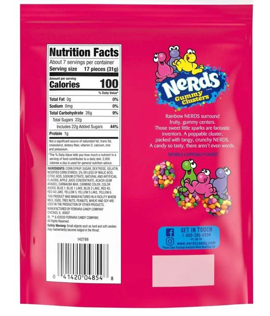 Nerds Gummy Clusters Candy Stand Up Bag